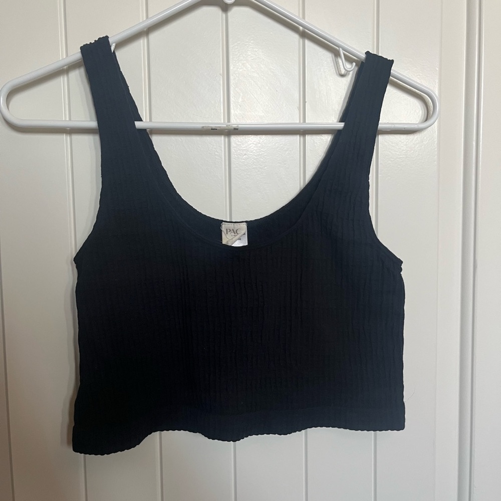 Women's Black Ribbed Crop Top